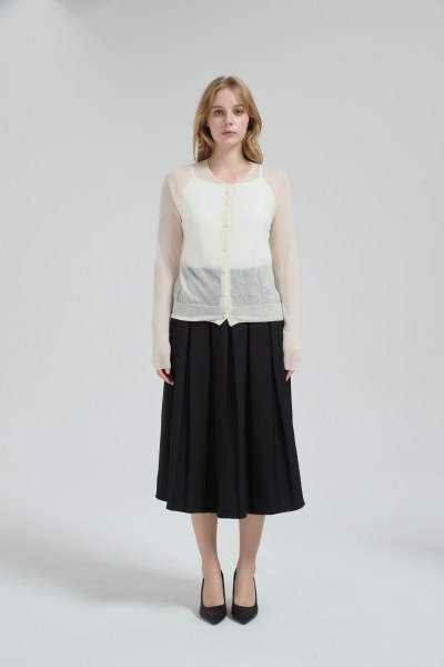 High quality Womens' 50%Cashmere 50%PVA Classic Cardigan from Chinese factory