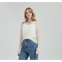 Wholesale Women 50%Cashmere 50%PVA Round Neck Sweater OEM