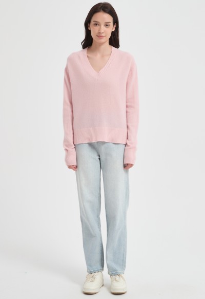 High Quality Women's Alpaca  Cashmere V-Neck Sweater from China