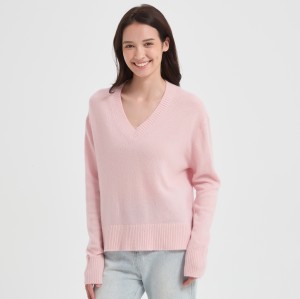 High Quality Women's Alpaca  Cashmere V-Neck Sweater from China
