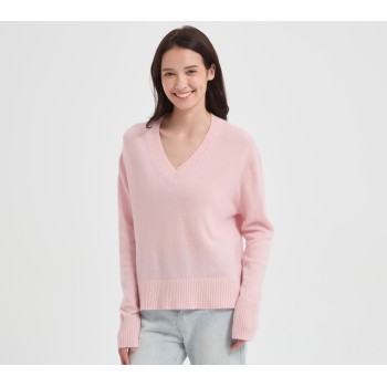 High Quality Women's Alpaca  Cashmere V-Neck Sweater from China