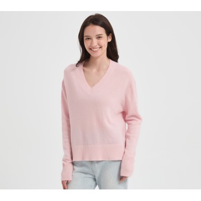 High Quality Women's Alpaca  Cashmere V-Neck Sweater from China