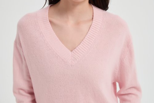 High Quality Women's Alpaca  Cashmere V-Neck Sweater from China
