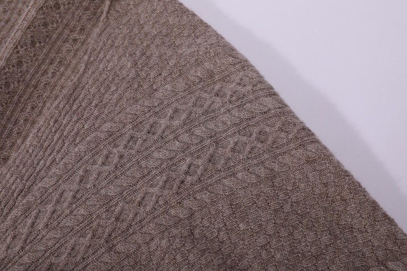 Macro view of knitted cashmere showing stitch regularity and yarn evenness