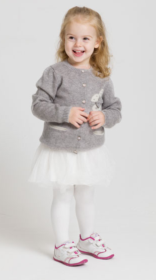 Custom design cashmere rabbit pattern grey girl cardigan sweater China manufacturer