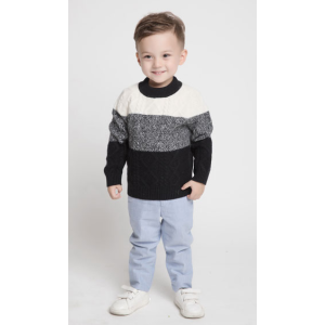 Kinder spezielle Streifenfarben Kaschmir Zopfmuster Pullover