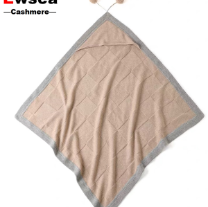 однотонное чистое кашемировое одеяло с полосками и воздушными шариками