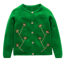Wholesale kid embroidery pure cashmere cardigan for fall winter manufacturer