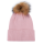 cappello da ragazza a costine in cashmere con palloncino di pelliccia in 2 colori