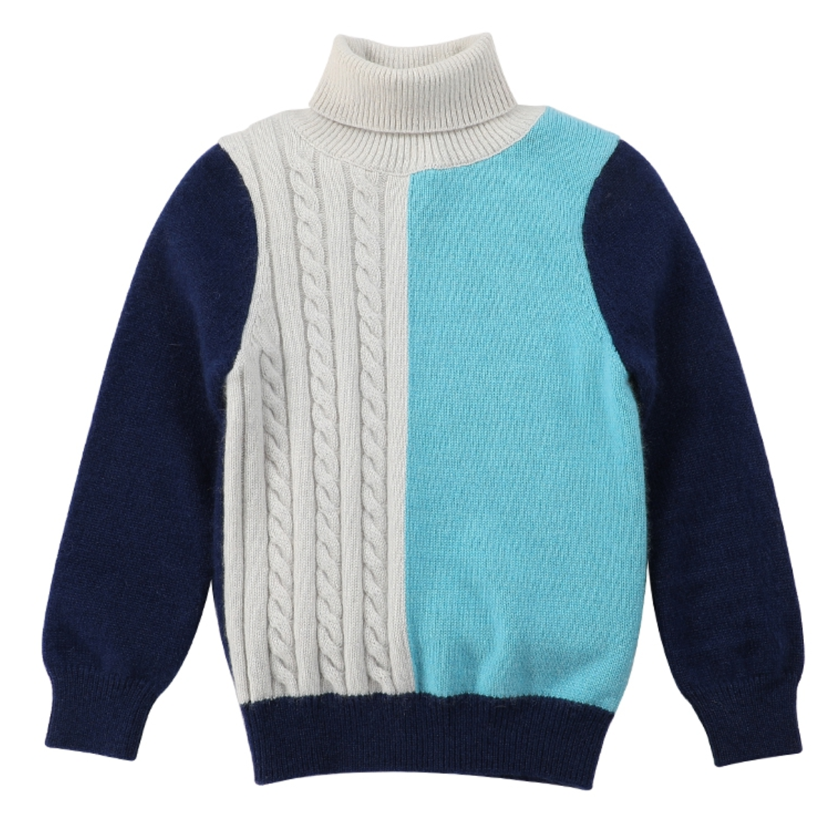 boy cashmere colors pattern sweater with high neck