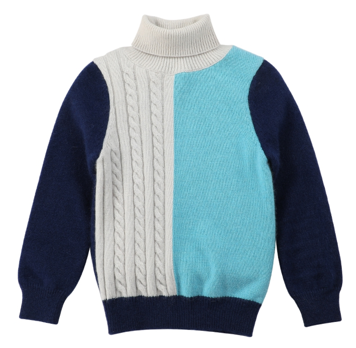 maglia bambino fantasia cashmere con collo alto