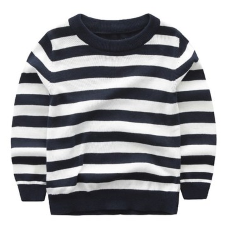 wool cashmere baby sweater with strip in two colors