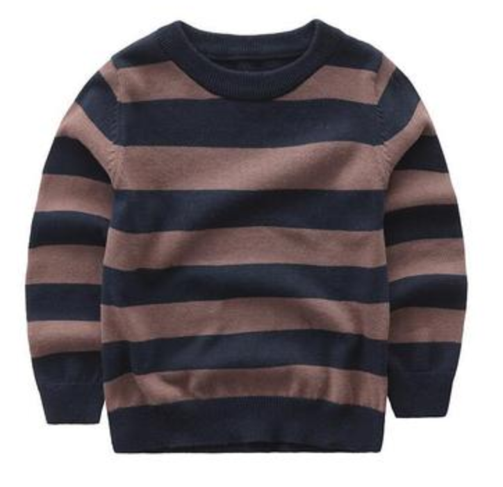 wool cashmere baby sweater with strip in two colors