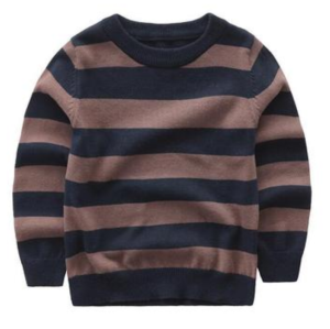 шерстяной кашемировый детский свитер в полоску двух цветов
