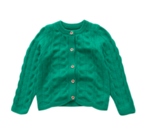 Wolle Kaschmir Mädchen Kabel grün dicken Cardigan Pullover
