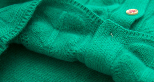 Шерстяной кашемировый женский кабель зеленый толстый свитер кардиган