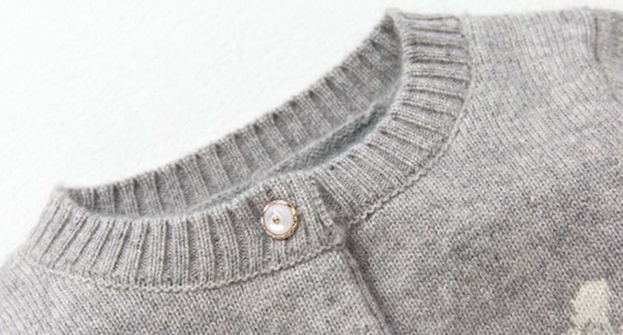 cashmere grey girl cardigan for outdoor wear