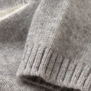 Custom design cashmere rabbit pattern grey girl cardigan sweater China manufacturer