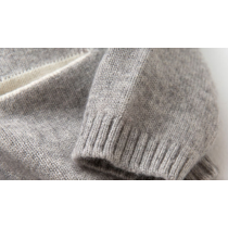 Custom design cashmere rabbit pattern grey girl cardigan sweater China manufacturer
