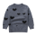 maglione in cashmere grigio per bambini con motivo a cuore e scollo tondo