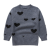 Custom design kid grey cashmere sweater with heart pattern and round neck wholesale