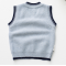 wholesale boy v-neck cashmere grey cable knitting gilet with strip China vendor