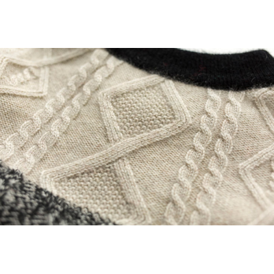 ODM factory kid special strip colors cashmere cable knit pullover sweater China manufacturer