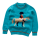 maglione girocollo bambino in cashmere con motivo cavallo e scollo tondo