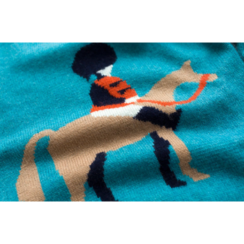 Custom design boy crewneck cashmere sweater with horse pattern and round neck China manufacturer