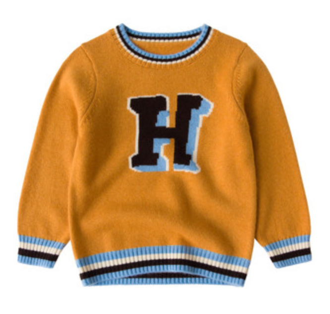 boy cashmere word pattern jumper sweater