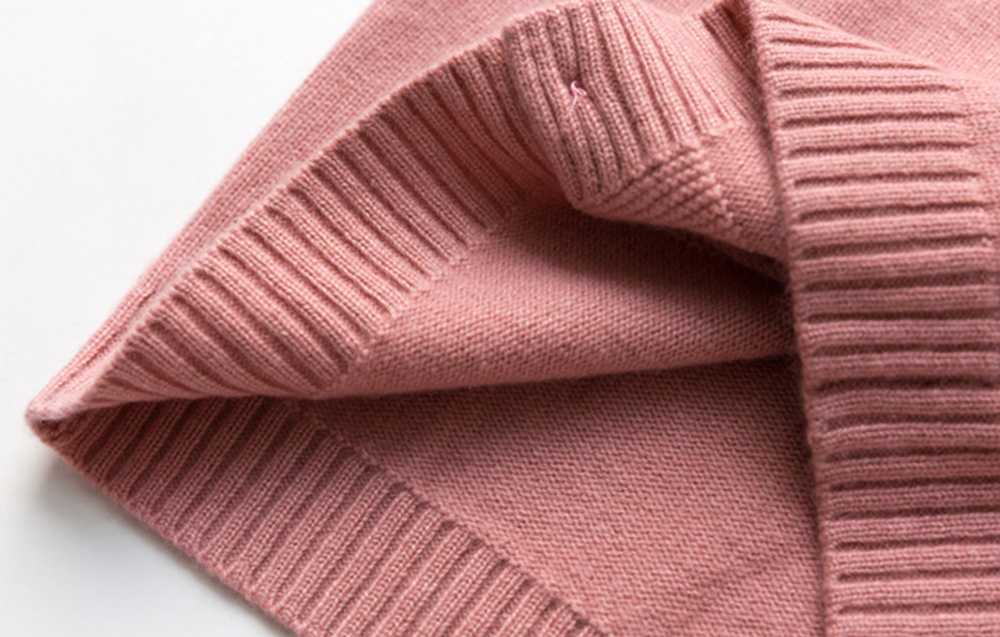 pink color cute girl special rib cashmere sweater