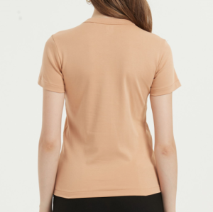 T-shirt en coton supima à manches courtes pour femmes de couleur unie