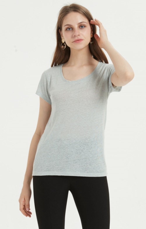 модная женская футболка с короткими рукавами и однотонным цветом