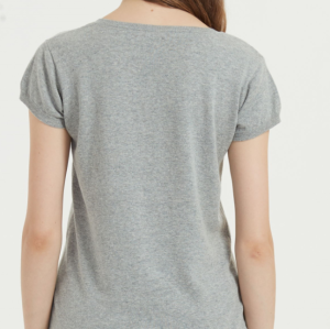 Kurzarm-Damen-T-Shirt aus einfarbiger Baumwolle aus Leinen für den Sommer