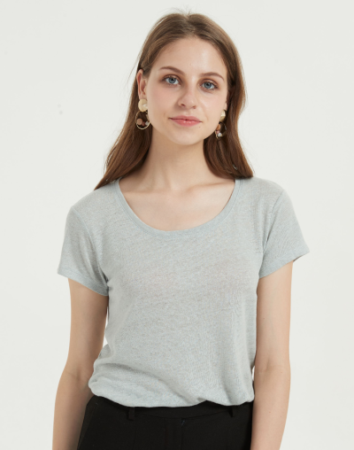 t-shirt da donna di nuovo design con tessuto modale di cotone