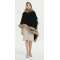 Wholesale new design oversize pure cashmere ladies poncho with fur collar China manufacturer