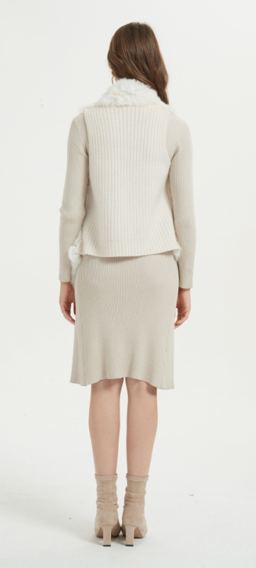 suéter de mujer de cachemir puro de moda con color marfil