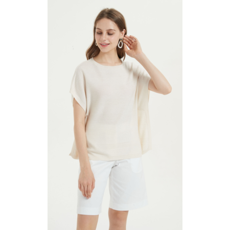 camiseta ligera de seda de cachemira para mujer para uso diario