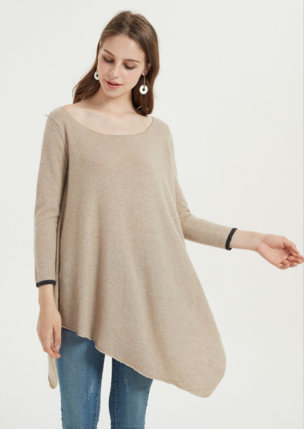 wholesale fancy pure cashmere women poncho with natural color China ...