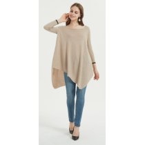wholesale fancy pure cashmere women poncho with natural color China manufacturer