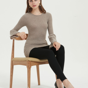 suéter ligero de cachemir puro para mujer con color natural