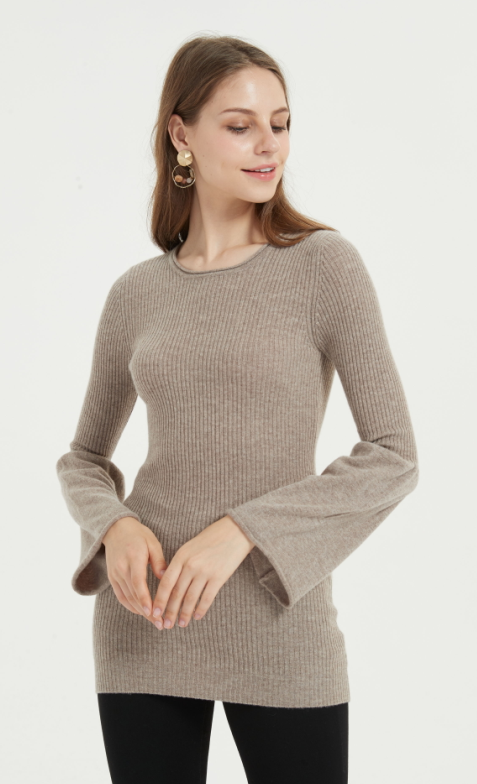 легкий женский кашемировый свитер натурального цвета