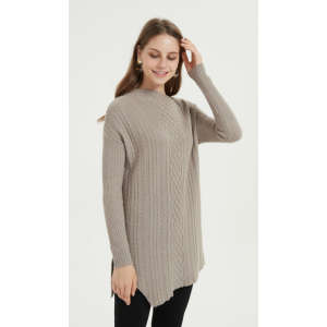 новый дизайн чистый кашемировый женский свитер с натуральным цветом