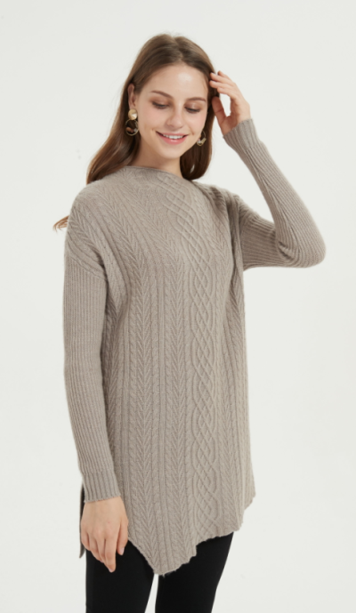 новый дизайн чистый кашемировый женский свитер с натуральным цветом