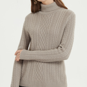 женский кашемировый свитер натурального цвета для осени и зимы