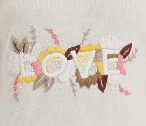 suéter de mujer de cachemira pura de nuevo diseño con bordado a mano para otoño