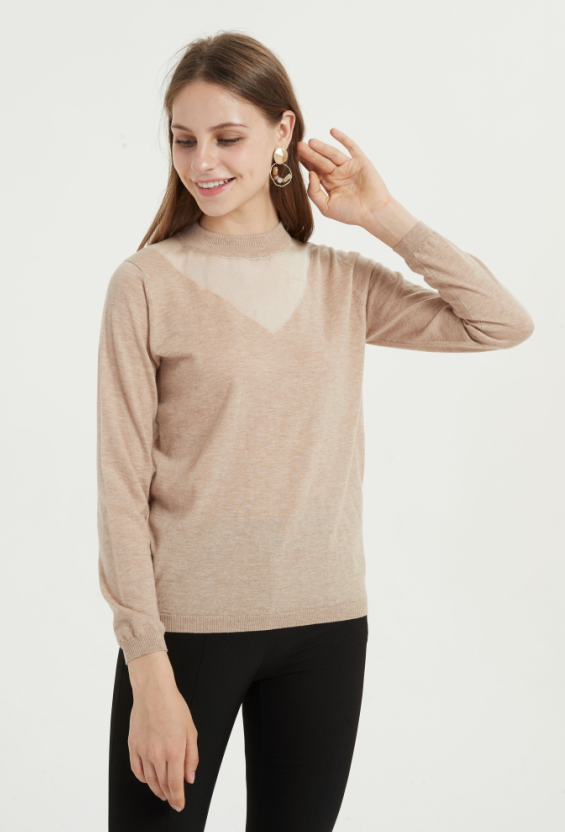 New Arrival crew neck pure cashmere women sweater with solid color for ...