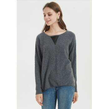 New Arrival custome design oversize pure cashmere women sweater with solid color China supplier