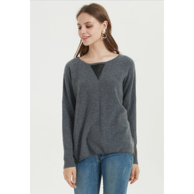 New Arrival custome design oversize pure cashmere women sweater with solid color China supplier