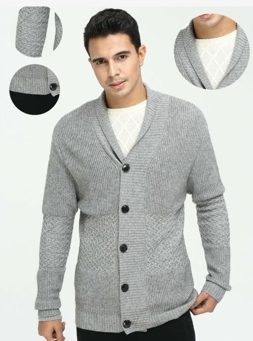 men's pure cashmere cardigan knitwear